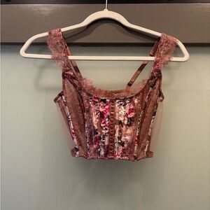 Mauve Floral Victoria’s Secret Dream Angels Bustier